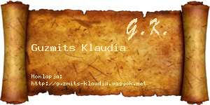 Guzmits Klaudia névjegykártya